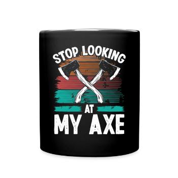 Lancer de hache Arrêtez de regarder ma citation de lanceur de hache - Mug uni - noir - Devant