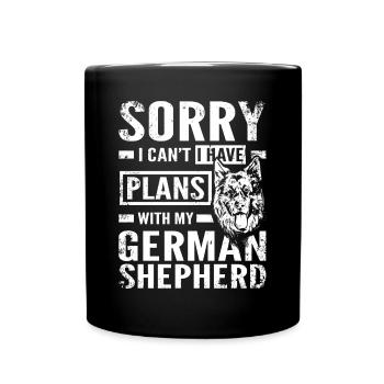 Je ne peux pas J’ai des projets avec mon berger allemand - Mug uni - noir - Devant