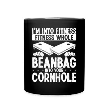 Cornhole Game Tossing Fitness Cornhole Player - Full Colour Mug - black - Front