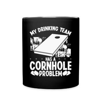Cornhole Drinking Team Tossing Cornhole Player - Tasse einfarbig - Schwarz - Vorne