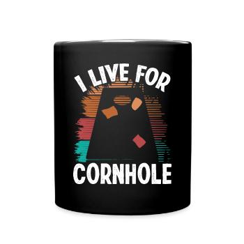 Cornhole Player Team I live for Cornament Tosser - Full Colour Mug - black - Front