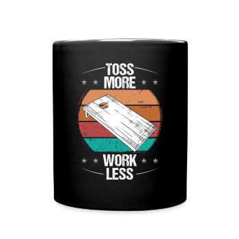 Cornhole Player Toss plus de travail moins Cornhole Team - Mug uni - noir - Devant
