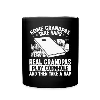 Cornhole Player Granddad Grandpa Cornhole Team - Tasse einfarbig - Schwarz - Vorne