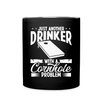 Cornhole Player Beer Cornhole Drinking Team - Full Colour Mug - black - Front