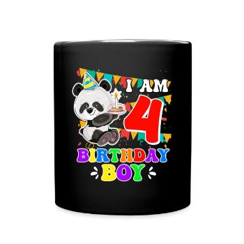 4ème anniversaire garçon 4 ans - Mug uni - noir - Devant
