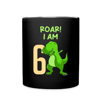 6th birthday Dino Junge 6 years - Full Colour Mug - black - Front