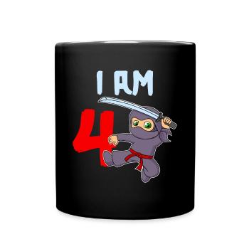 J’ai 4 ans 4ème anniversaire - Mug uni - noir - Devant