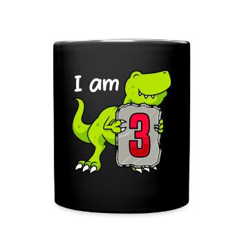 3ème anniversaire 3 ans Dino Boy - Mug uni - noir - Devant
