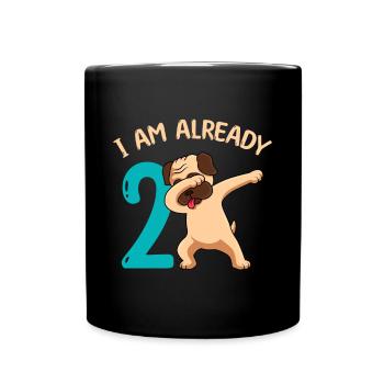2. Geburtstag 2 Jahre - Tasse einfarbig - Schwarz - Vorne