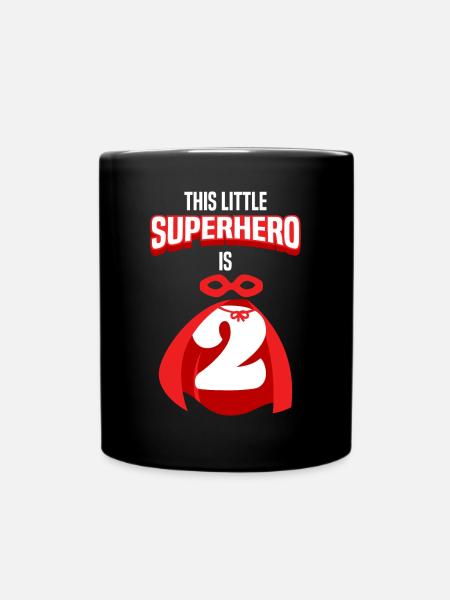 Dieser kleine Superheld ist 2 Jahre 2. Geburtstag - Tasse einfarbig - Schwarz