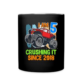 5ème anniversaire garçon 5 ans fils enfant - Mug uni - noir - Devant
