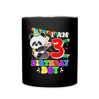 3rd birthday boy 3 years - Full Colour Mug - black - Front