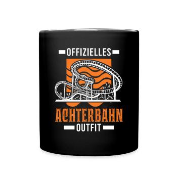 Offizielles Achterbahn Outfit Achterbahnfahrt - Tasse einfarbig - Schwarz - Vorne