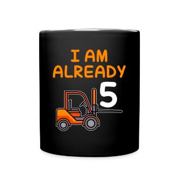 5th birthday boy 5 years - Full Colour Mug - black - Front