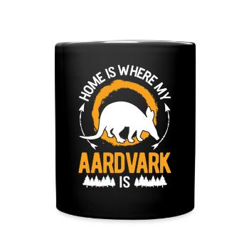 Zuhause ist wo mein Erdferkel ist - Tasse einfarbig - Schwarz - Vorne