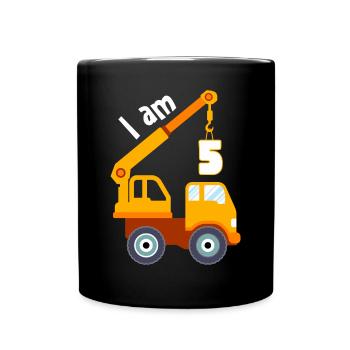 I am already 5 years 5th birthday girl boy - Full Colour Mug - black - Front