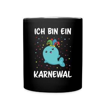 Karneval Fasnacht Konfetti Kostümersatz Karnewal - Tasse einfarbig - Schwarz - Vorne