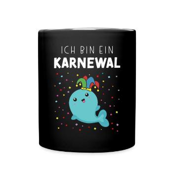 Karnewal Karneval Fasnacht Konfetti Kostümersatz - Tasse einfarbig - Schwarz - Vorne