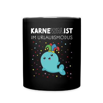 Urlaubsmodus Karneval Jecken Konfetti Sommerpause - Tasse einfarbig - Schwarz - Vorne
