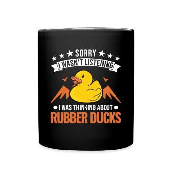 Rubber Duck Gift Squeaky Duck Bathing Duck - Mug uni - noir - Devant