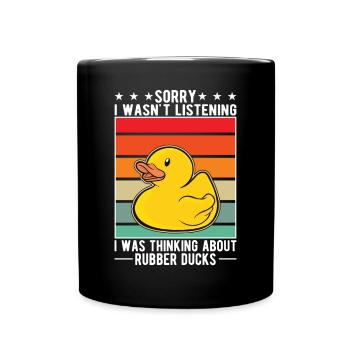 Rubber Duck Gift Squeaky Duck Bathing Duck - Mug uni - noir - Devant