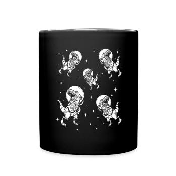 Dino Astronaut - Space Travel Dinosaur Astronaut - Tasse einfarbig - Schwarz - Vorne