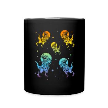Space Dinosaur Astronauts Dino Space Travel Dino A - Tasse einfarbig - Schwarz - Vorne