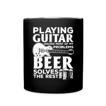 Jouer de la guitare résout la plupart de mes problèmes - Guitare - Mug uni - noir - Devant