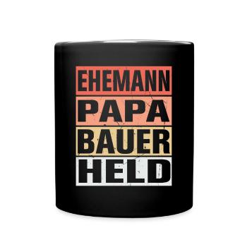 Bauer Vater Ehemann Held - Tasse einfarbig - Schwarz - Vorne