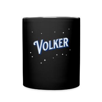 Volker Namen personalisiert - Tasse einfarbig - Schwarz - Vorne