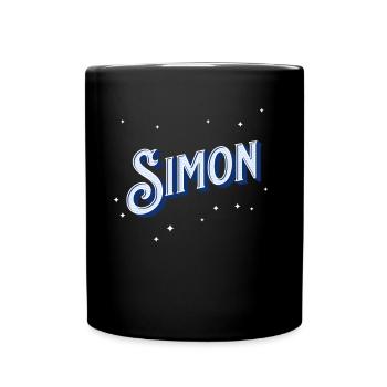 Simon Namen personalisiert - Tasse einfarbig - Schwarz - Vorne