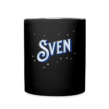Sven Namen personalisiert - Tasse einfarbig - Schwarz - Vorne