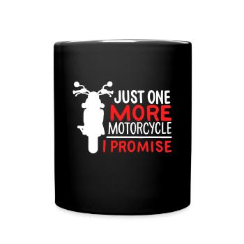 Cooler lustiger Motorradbiker - Nur noch ein Motor - Tasse einfarbig - Schwarz - Vorne