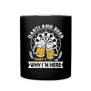 Dart Player Dart Board One Dart Competition Arrowd - Full Colour Mug - black - Front
