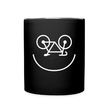 Smiling Bicycle Funny Cycling Bike Riding Rider Cy - Full Colour Mug - black - Front