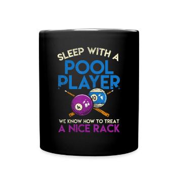 Lustiges Poolbillard Stichwort Sport - Schlafen Sie mit einem Poo - Tasse einfarbig - Schwarz - Vorne