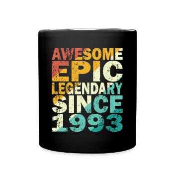 30e anniversaire né en 1993 Légendaire depuis 1993 - Mug uni - noir - Devant