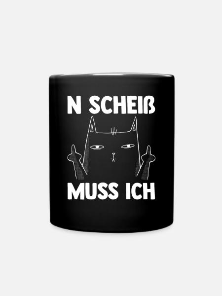 N Scheiß Muss Ich Katze - Tasse einfarbig - Schwarz