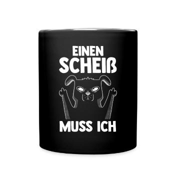 N Scheiß Muss Ich Hund - Tasse einfarbig - Schwarz - Vorne