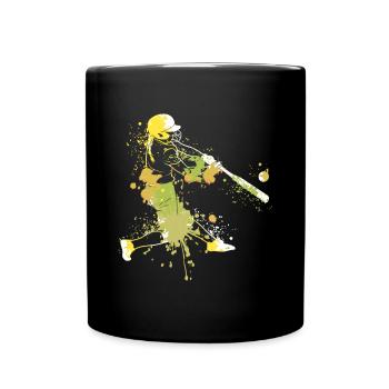 Joueur de softball Splash Art - Mug uni - noir - Devant