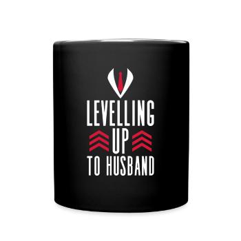 Levelling Up To Husband - JGA Grooms - Mug uni - noir - Devant