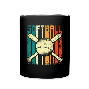 Softball Rétro Vintage - Mug uni - noir - Devant