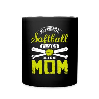 Ma joueuse de softball préférée m’appelle maman - Mug uni - noir - Devant