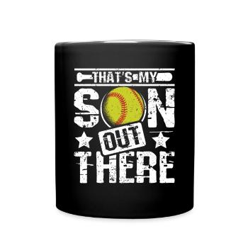 C’est mon fils là-bas softball - Mug uni - noir - Devant