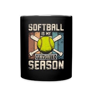 Le softball est ma saison préférée - Mug uni - noir - Devant