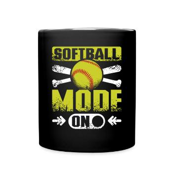 Mode softball activé - Mug uni - noir - Devant