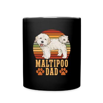 Maltipoo Hund - Tasse einfarbig - Schwarz - Vorne