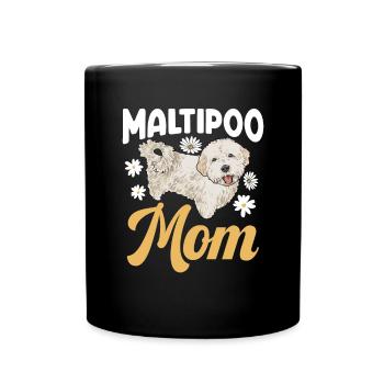 Maltipoo Hund - Tasse einfarbig - Schwarz - Vorne