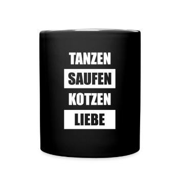 JGA Gruppenshirt Party Crew - Tasse einfarbig - Schwarz - Vorne