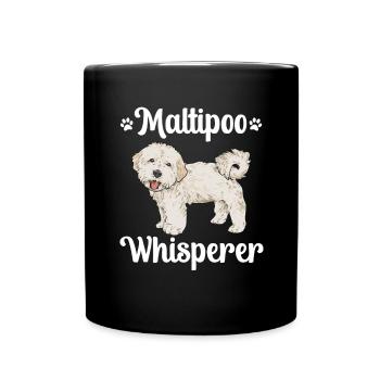 Maltipoo Hund - Tasse einfarbig - Schwarz - Vorne